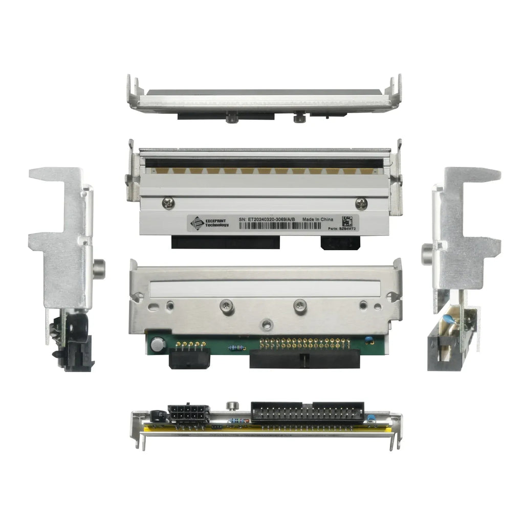 Thermal printhead module with metal bracket and circuit connectors, for Zebra S4M printers