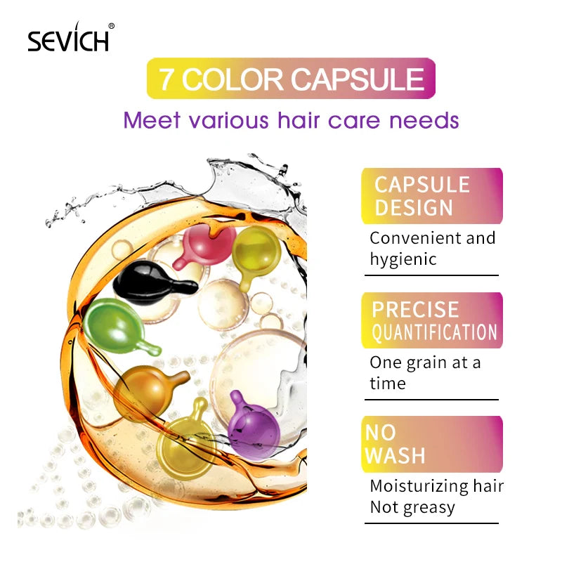 Sevich Moroccan Hair Vitamin Capsules: Keratin repair serum for silky, damaged hair care. 30pc leave-in oil treatment.