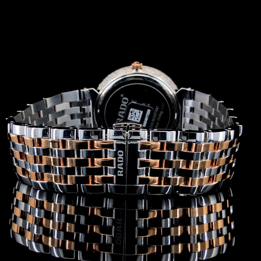 Branded Luxury Men's Rose Gold Mechanical Watch Stainless Steel Case 40mm Glass Dial Analog ETA Movement Diamond Bezel 20mm Band