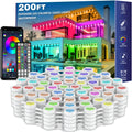 60M & 200FT Permanent Outdoor LED Eaves Lights RGB Waterproof Smart String Lights App Remote Control Color Changing Lamp for House Roof Garden Christmas Holiday Party Daily Accent Lighting
