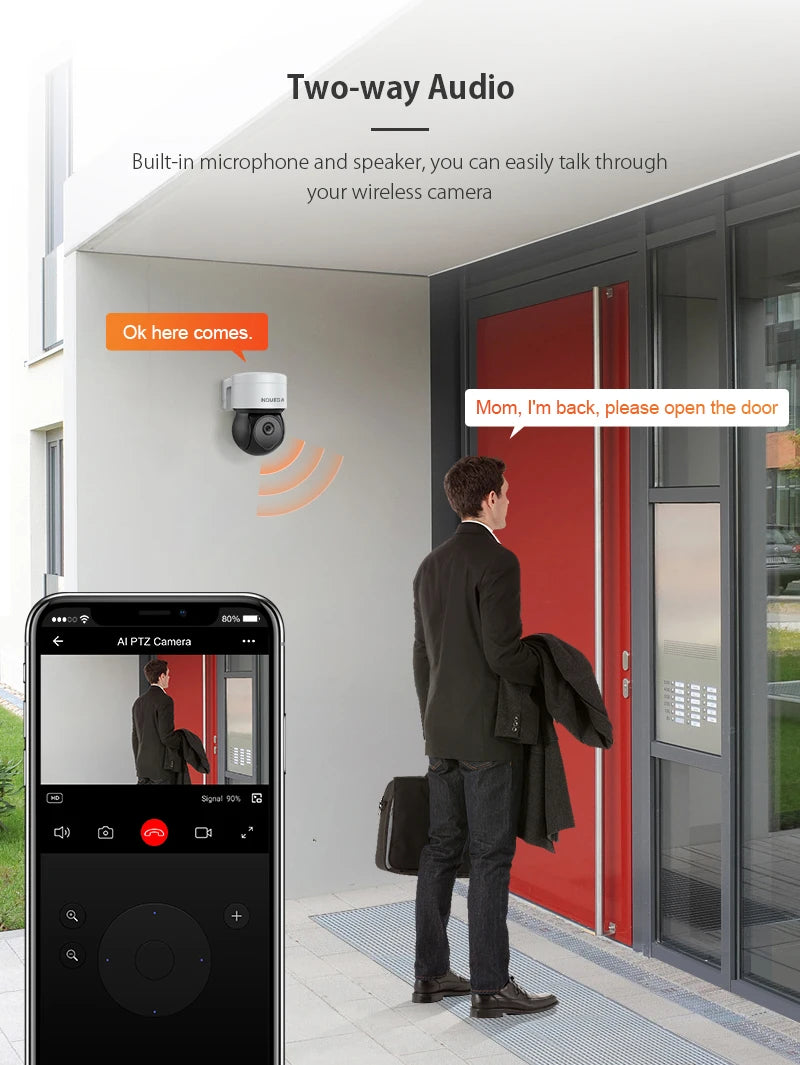 INQMEGA 5MP Tuya Outdoor PTZ Camera Ai Human Detect 1080P Security CCTV Camera Add Google Home And Alexa Wifi IP Camera