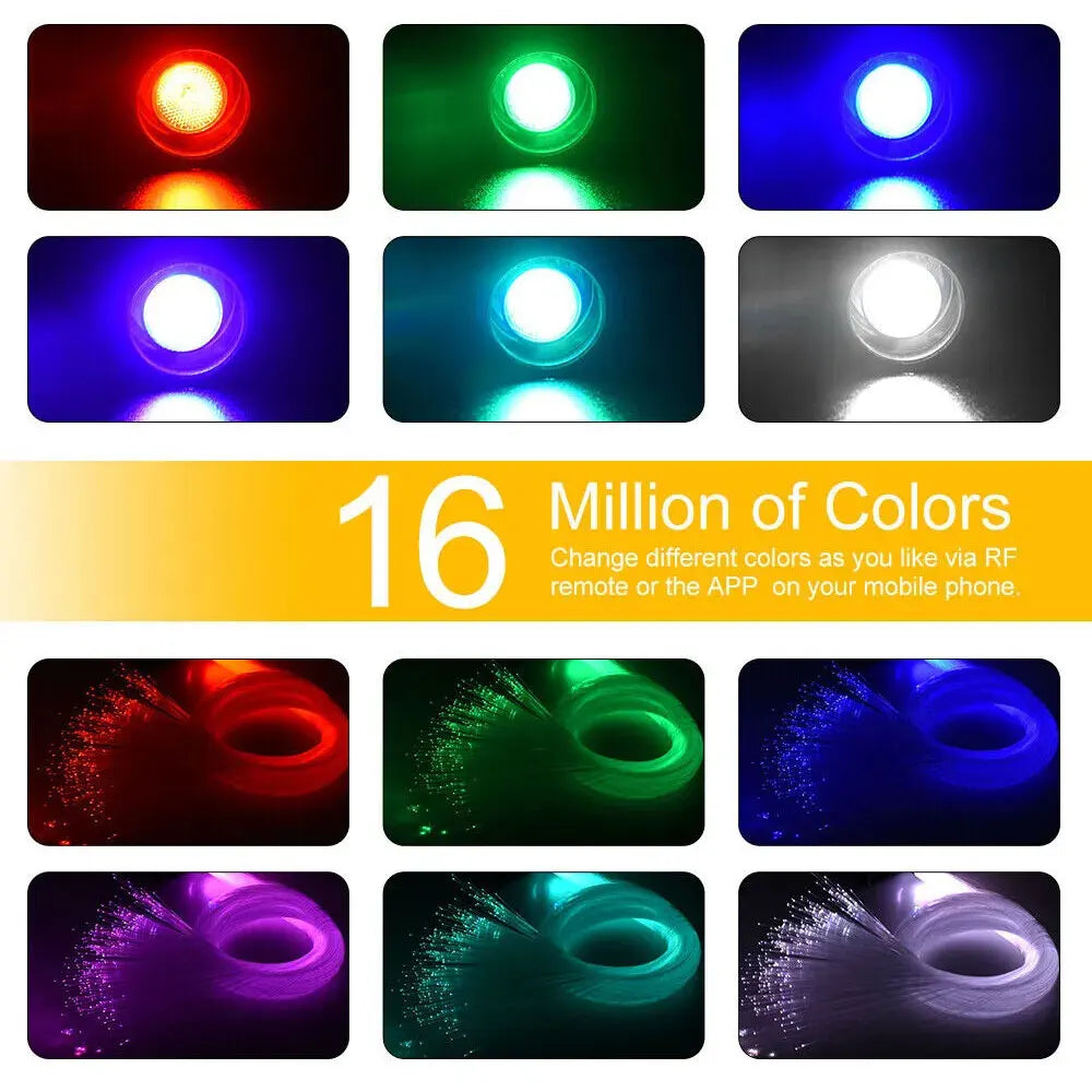 Car Roof Star Light Kit RGB LED Fiber Optic Ceiling 1000 Pcs Tidesmit