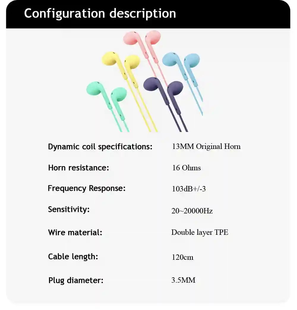 Tidesmit Wired 3.5mm Stereo Earphones with Integrated Microphone Tidesmit