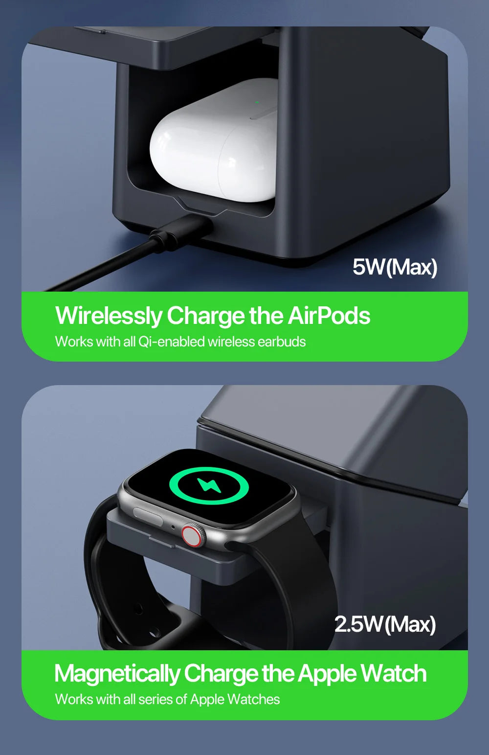 4 in 1 Magnetic Wireless Charger - Qi Certified Fast Charging Station Tidesmit