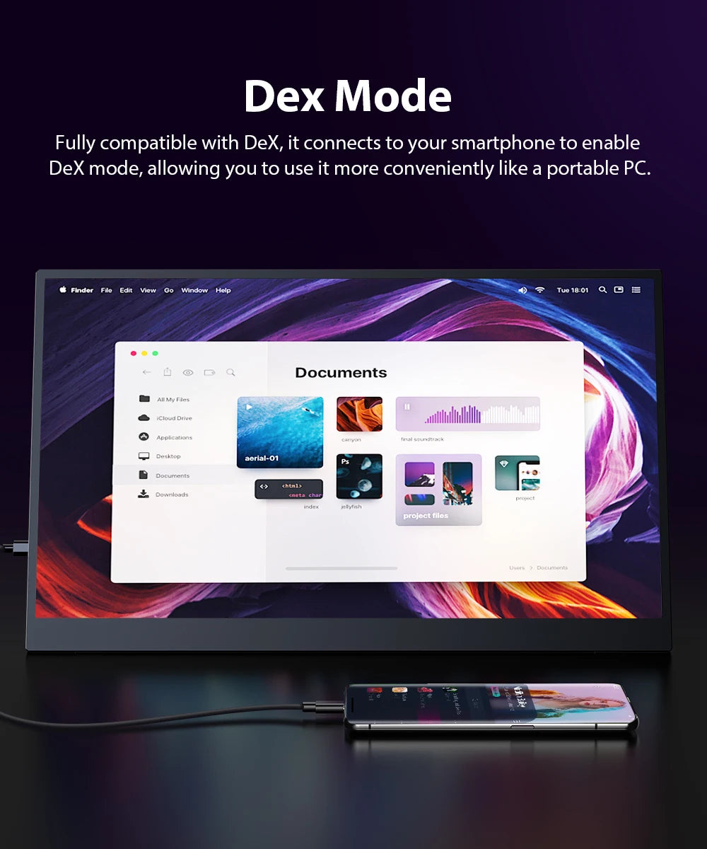 UPERFECT UColor Apex 19 144Hz UHD 4K Portable Monitor QLED Screen For Gaming Travel Laptop Phone Game Console Steam Deck PS5 PC