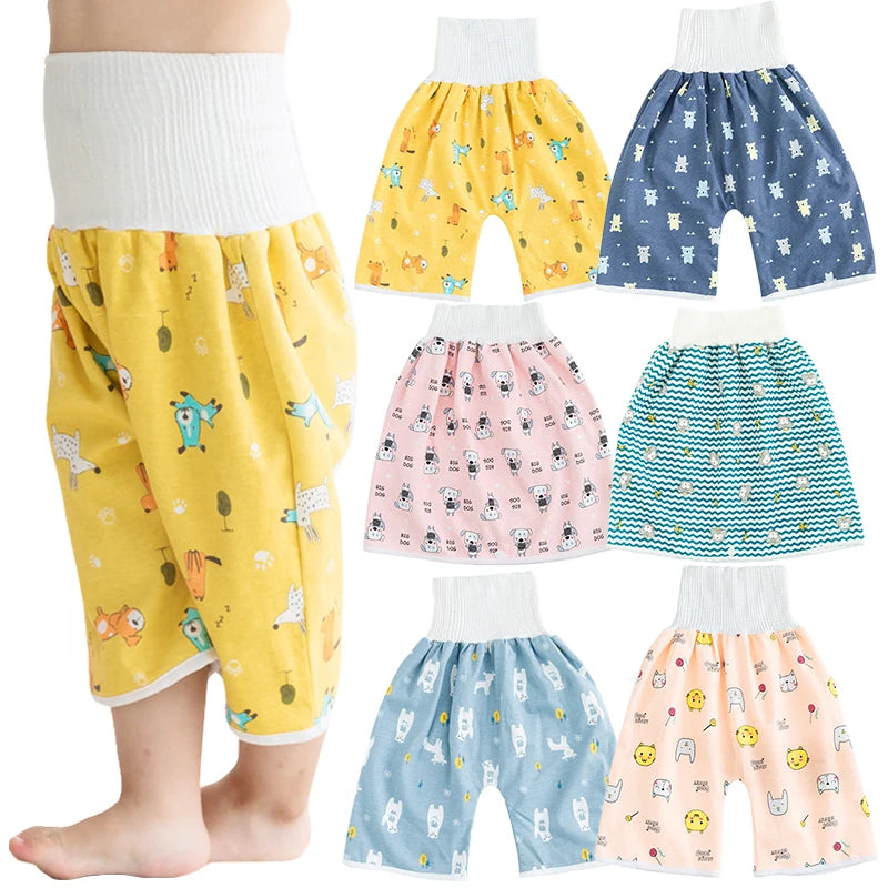 Baby Diaper Pants Waterproof Skirt Cloth Diapers Infant Leak-proof Urine Training Pants Kids Nappy Sleeping Bed Potty Trainining