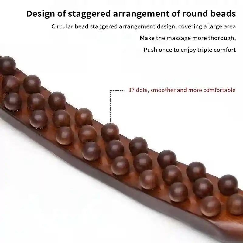 Back Massage Stick 37-Bead Gua Sha Tool for Deep Tissue Relief Back Massage Instrument Tidesmit