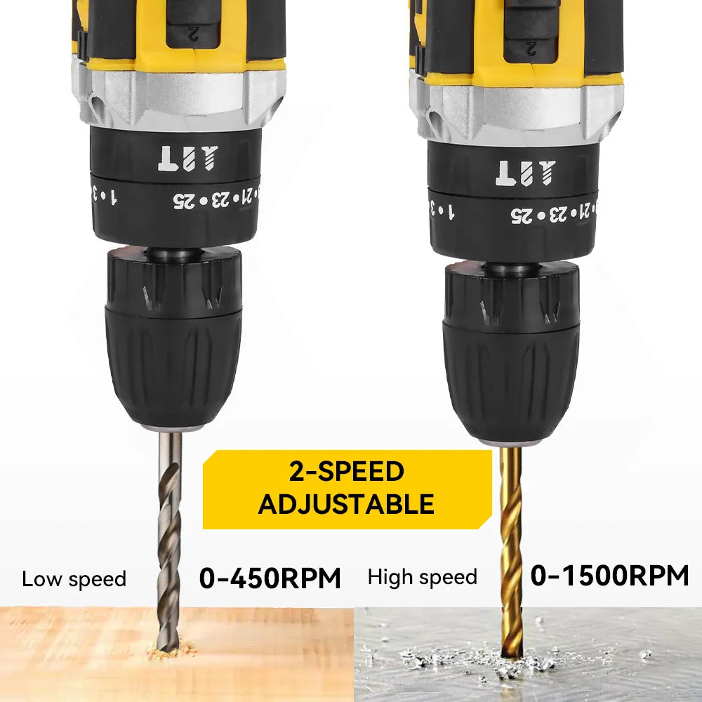 MELLWIN 25+3 Torque Electric Impact Drill Set Multipurpose Cordless Electric Screwdriver Power Tool For Makita 18V Battery Pin