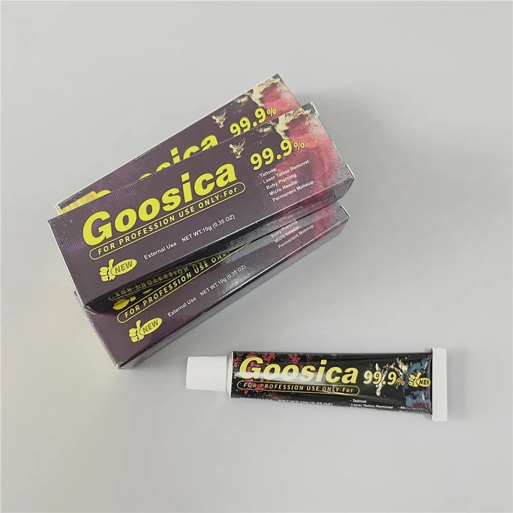 Tidesmit 99.9% Goosica tattoo numbing cream texture close-up for permanent makeup microblading and lip blush prep