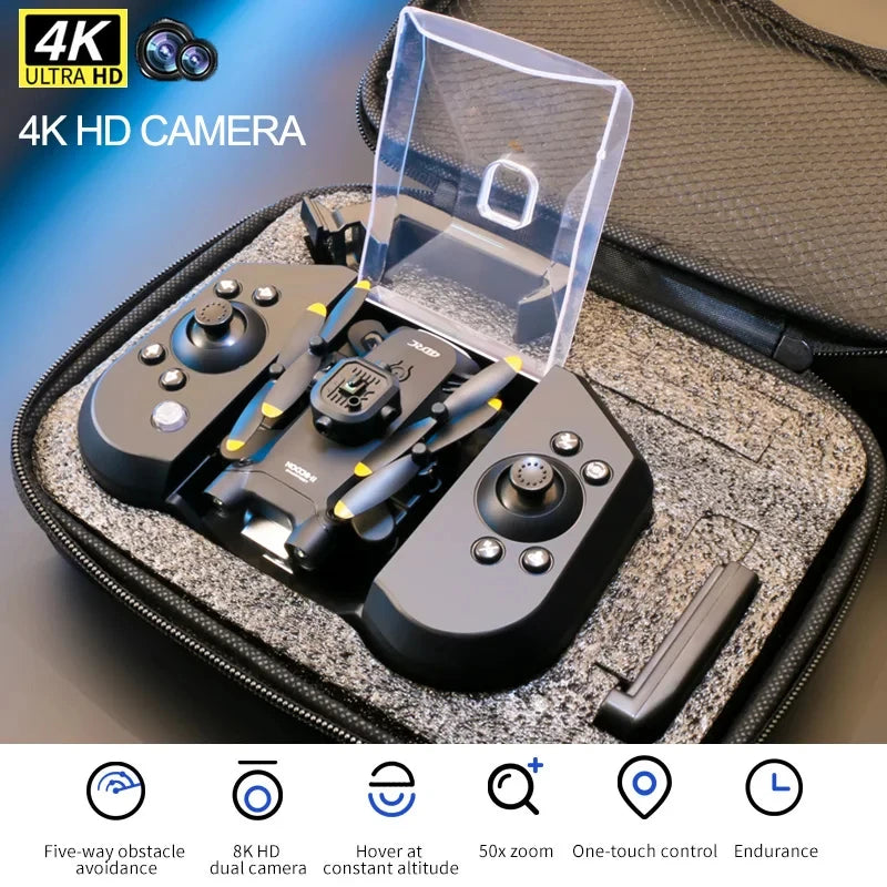 Foldable 4K Camera Drone - Beginner Friendly RC Quadcopter by Tidesmit V30-4K Camera-Black Tidesmit