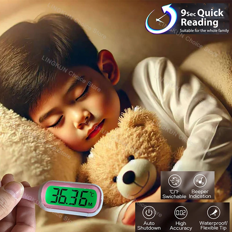 Hot Baby Digital Underarm Electronic Thermometer 8 Seconds Fast Measurement Celsius Fahrenheit Soft Head Oral Body Temperaturer
