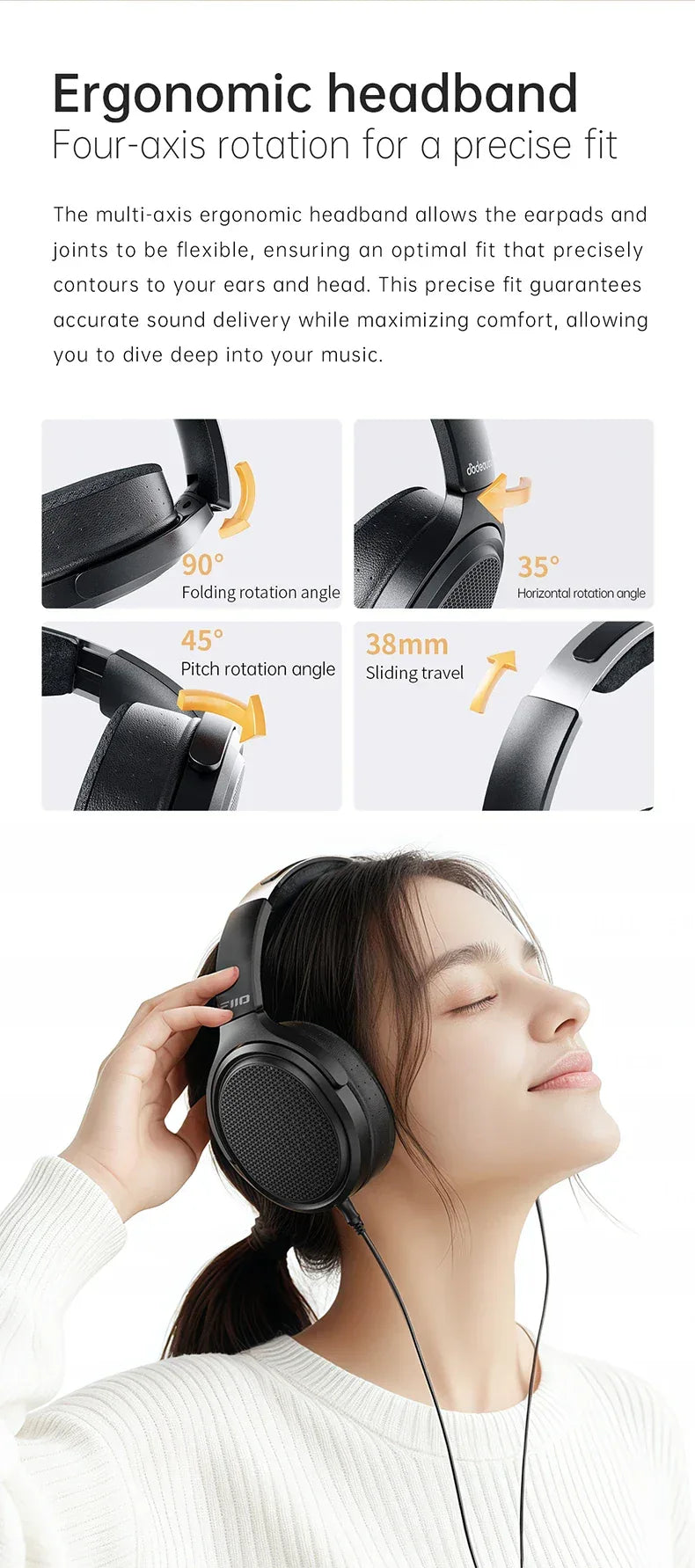 FiiO JT1 Planar Magnetic Headphones Open Back Wired | Tidesmit Tidesmit