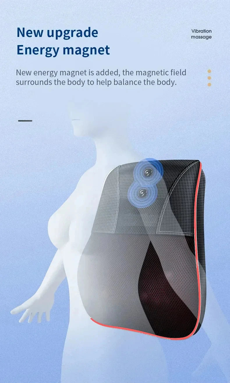 Electric Massage Pillow for Neck & Back with Heat Therapy | Tidesmit Massage Cushion Tidesmit