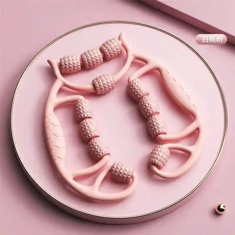 Leg Slimming Massage Roller – 12 Wheel Manual Deep Tissue Tool Massage Roller C076-3 Pink Tidesmit