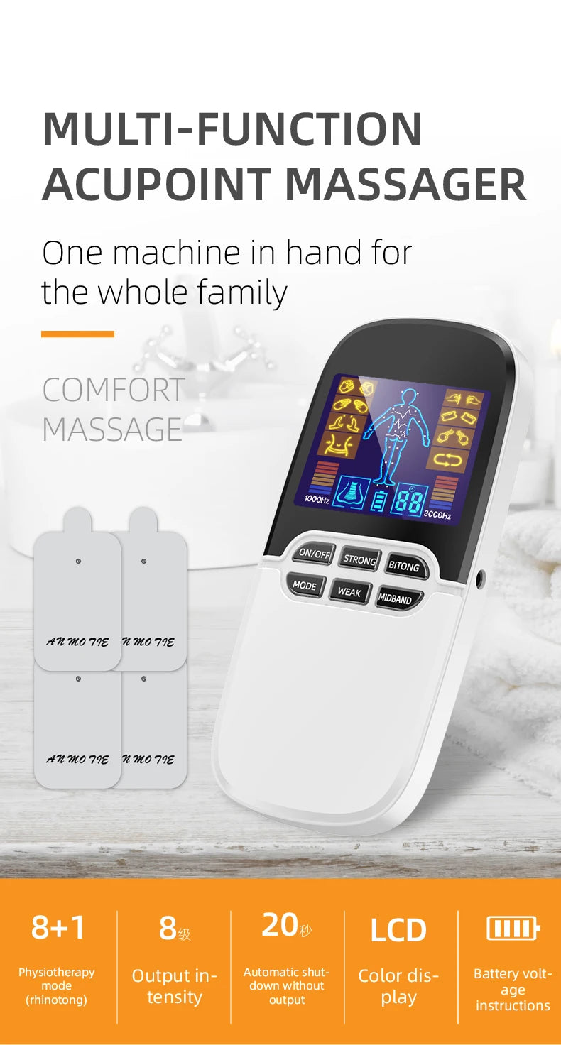 Tidesmit Electric Muscle Stimulator | Rechargeable Heat Therapy Massager Massage Chairs Tidesmit