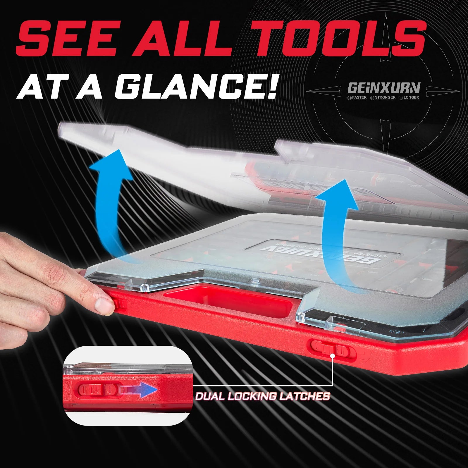 Geinxurn 38Pcs Tools Set Packaged, Socket and Bit Holder, S2 Screwdriver Bits, Nut Driver, Mini Wrech, Quick Change Adapter for