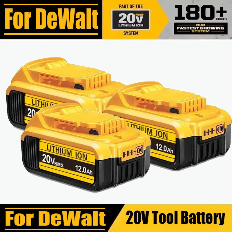 For DeWalt 18v 20V Lithium Ion Batteries 20V 12Ah DCB203 Li ion Battery Replacement DCB206 DCB205 DCB204 DCB200Power Tools