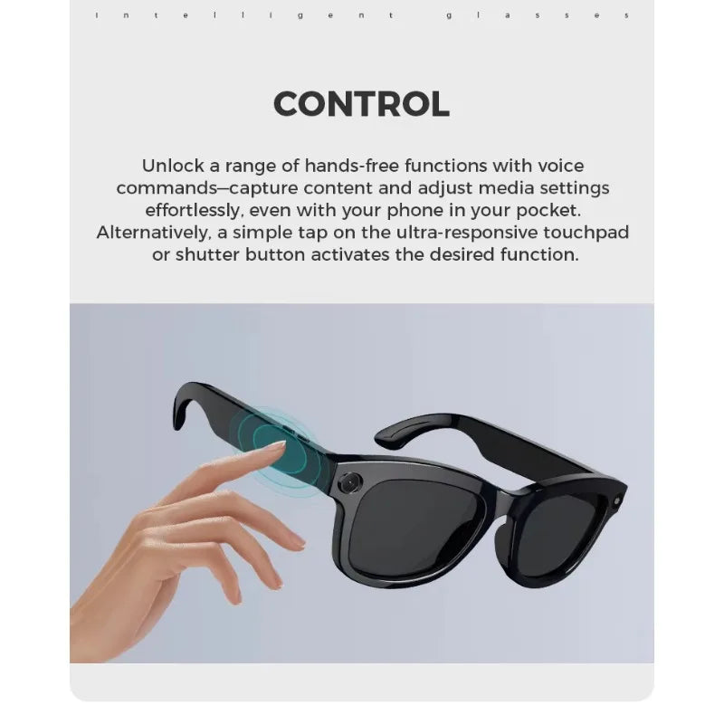 Smart Glasses With 8MP AI Camera and Spatial Audio - Tidesmit Tidesmit
