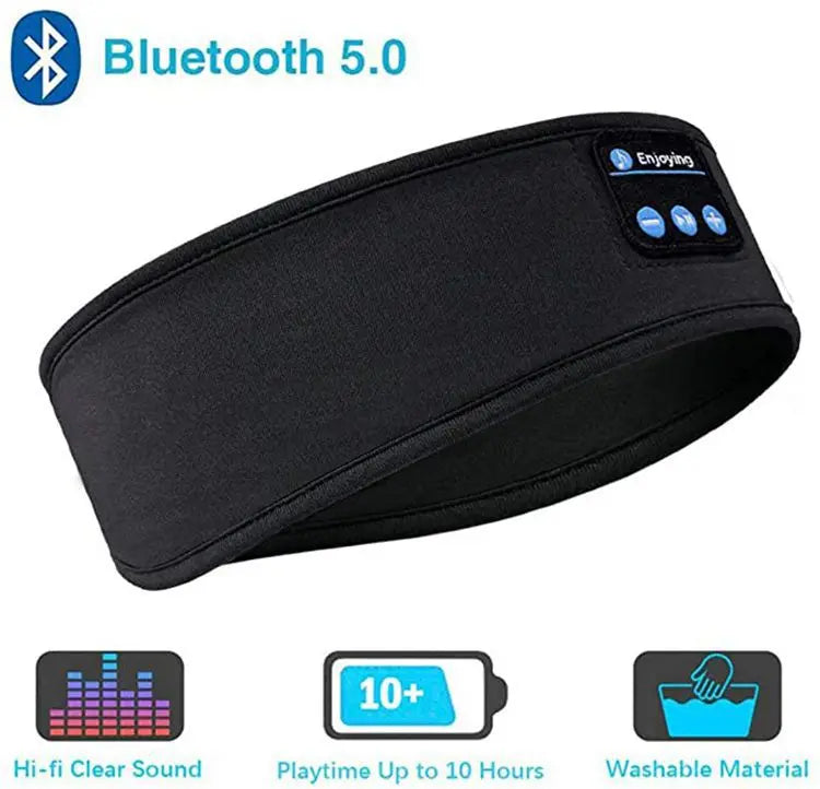 Bluetooth Sleep Headband Wireless Headphones - Breathable Fabric (Gray/Black) Tidesmit