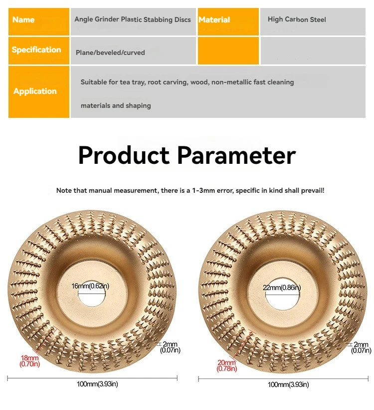 4" Woodworking Shaping Sanding Prick Saw Blade Angle Grinder Round Polishing Disc Wood Tea Tray Carving Power Tools Accessories