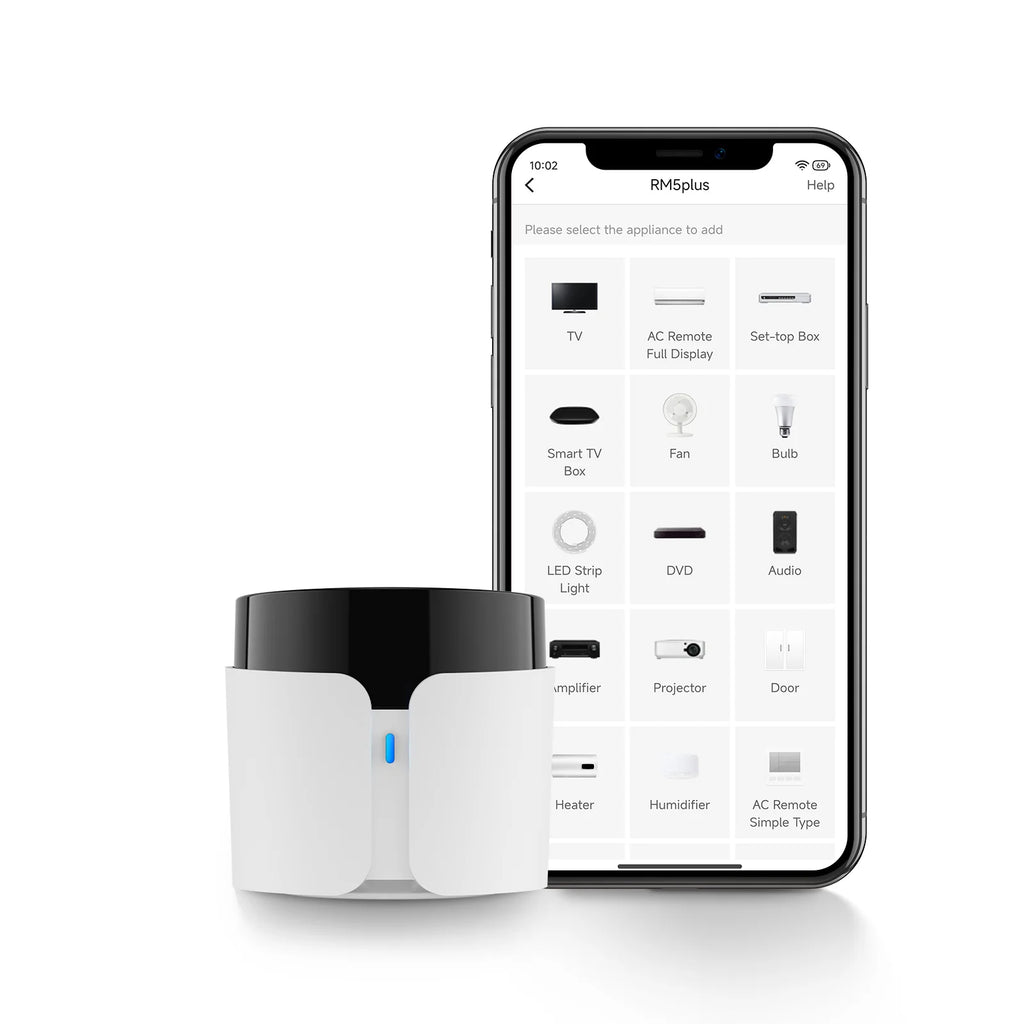 Broadlink RM5 Plus Universal Infrared Remote WiFi Smart Home Remote for TV AC Fans Voice Control Support Alexa Google Assistant