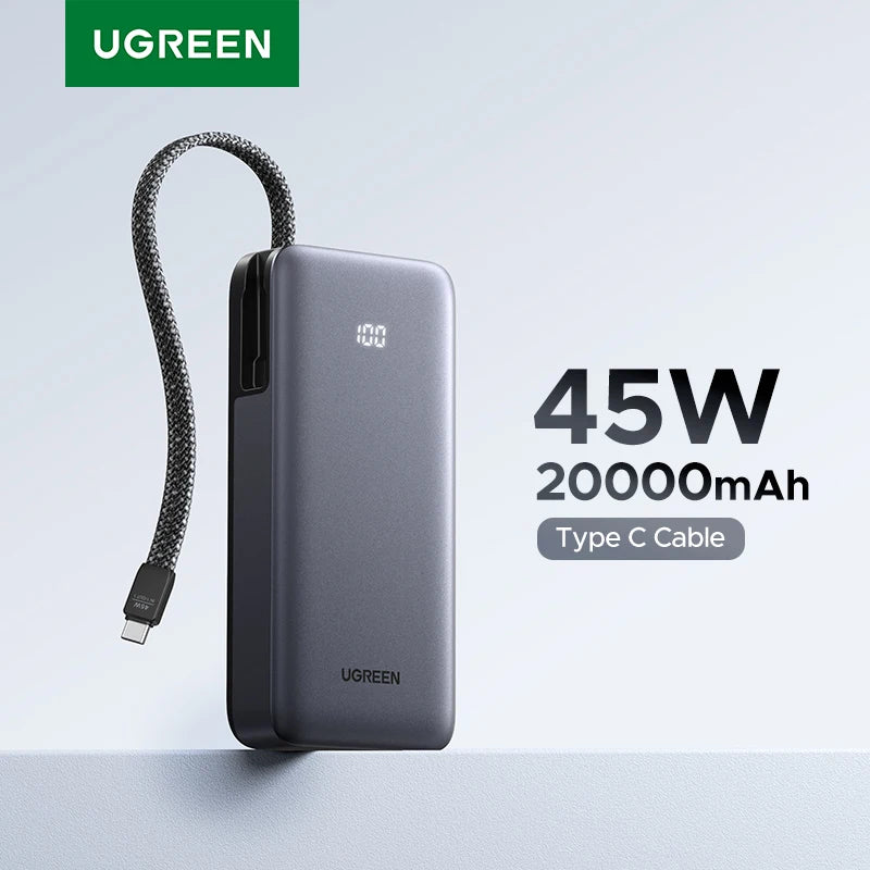20000mAh Fast Charging Power Bank 45W with Integrated USB-C Cable Global Version Tidesmit