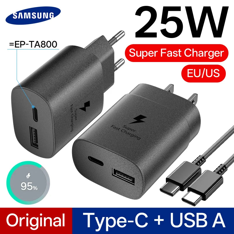 Samsung 25W USB-C Fast Charger Adapter - EU & US Plug Options Tidesmit