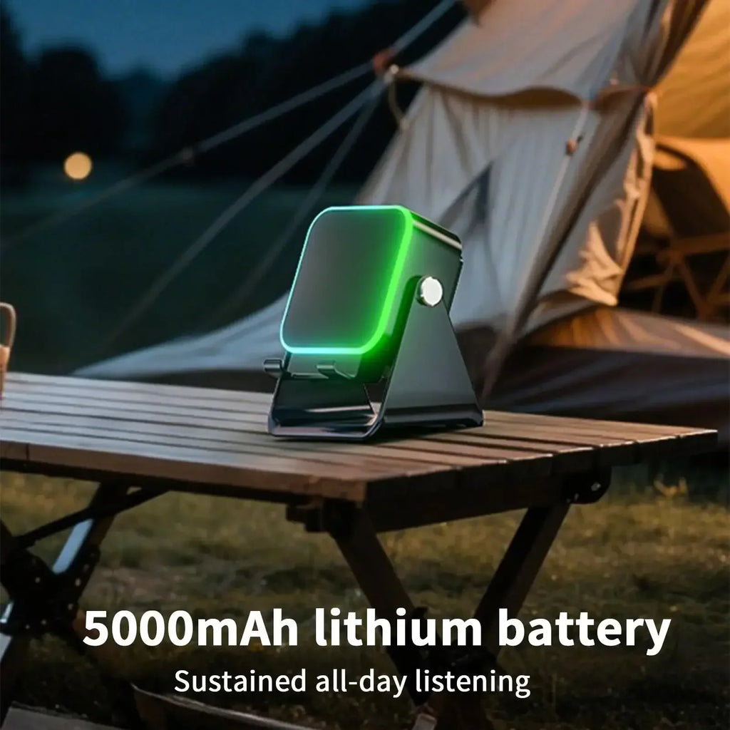 5 In 1 Auto Induction Bluetooth Speaker With 8 Modes RGB Light Portable Audio Device With Phone Holder Holiday Christmas Gift