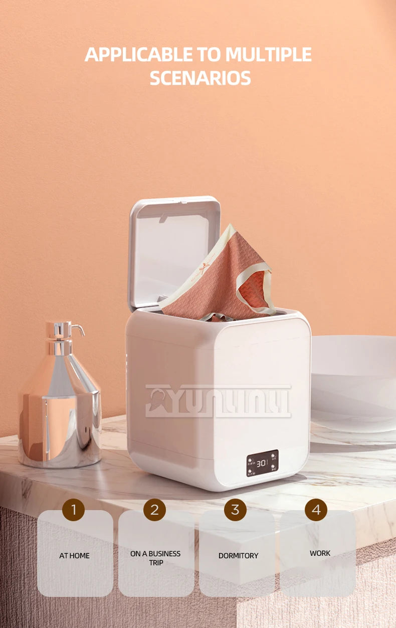 Tidesmit 12L semi-automatic portable mini washing machine with integrated drying function for small laundry loads
