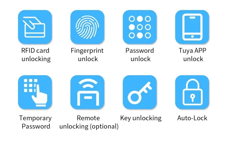 Bluetooth Tuya App Fingerprint Smart Door Lock Gate Password RFID Card Rim Bolt Lock Electronic Door Lock