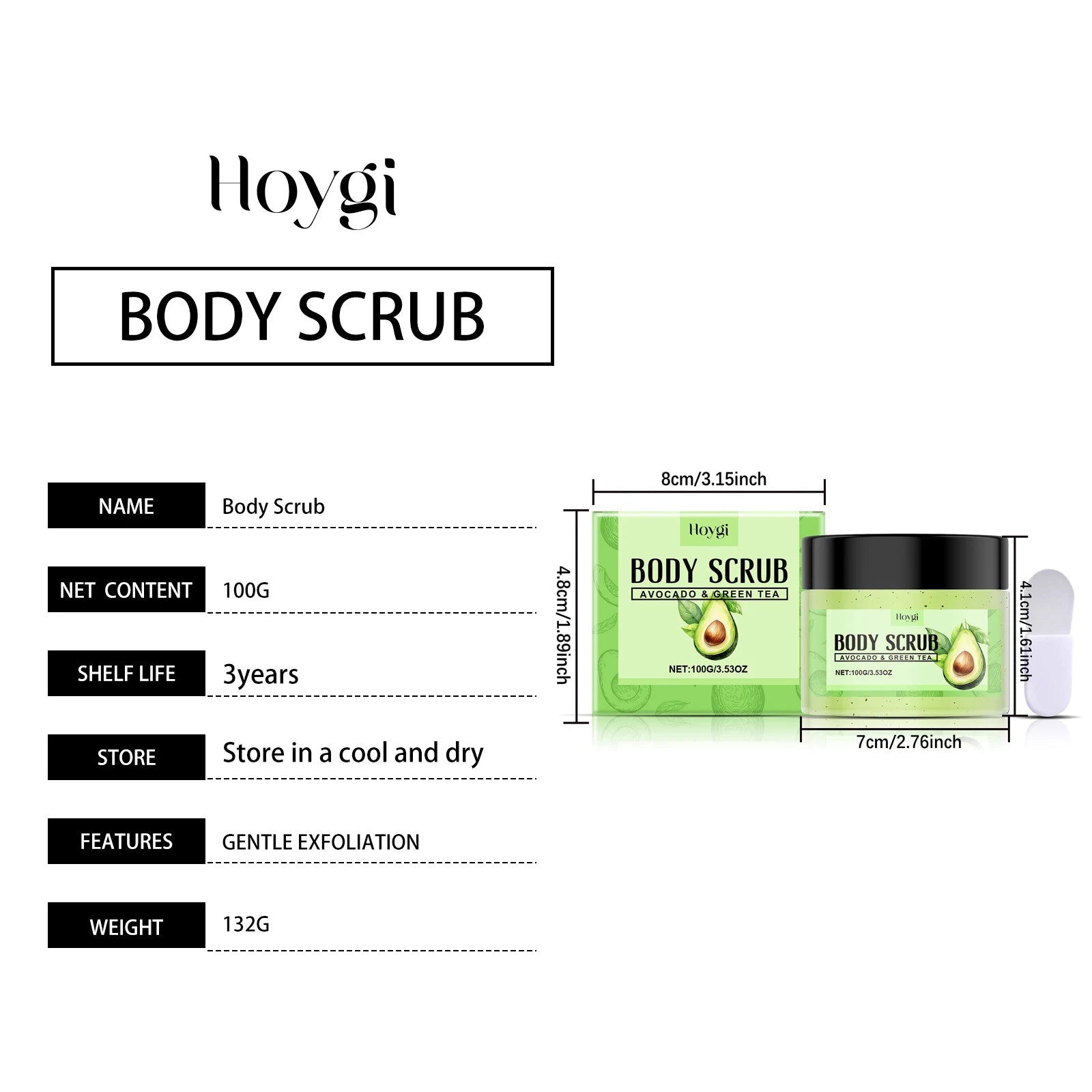 Matcha Body Scrub - Gentle Exfoliating Pore Cleanser (100g) Scrubs Treatments Tidesmit