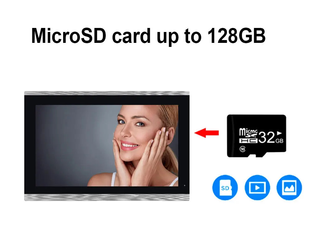 5in1 Unlock Doorbell 10inch 1080P Touch Monitor Video Intercom System Home intercom with Fingerprint IC Card Unlock for apartmen