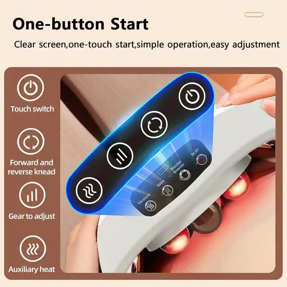 Electric Abdominal Massage Belt with Heat Therapy - Rechargeable Roller Massage Roller Tidesmit