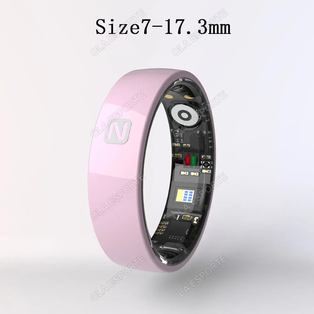 NFC Access Control Smart Ring Multifunction 5 ATM Waterproof Ceramic Heart Rate Blood Oxygen Monitoring For Men Women Smartring Pink 7 Tidesmit
