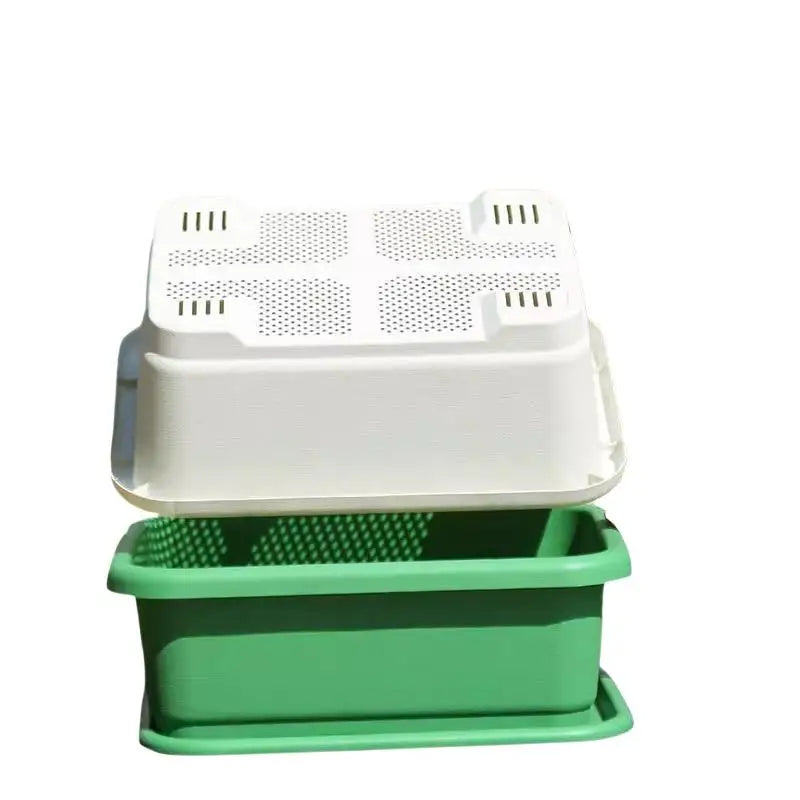 textureVegetable Planters Plastic Set with Tray Rectangular Flowerpots for Indoor Balcony Use DIY Home Gardening