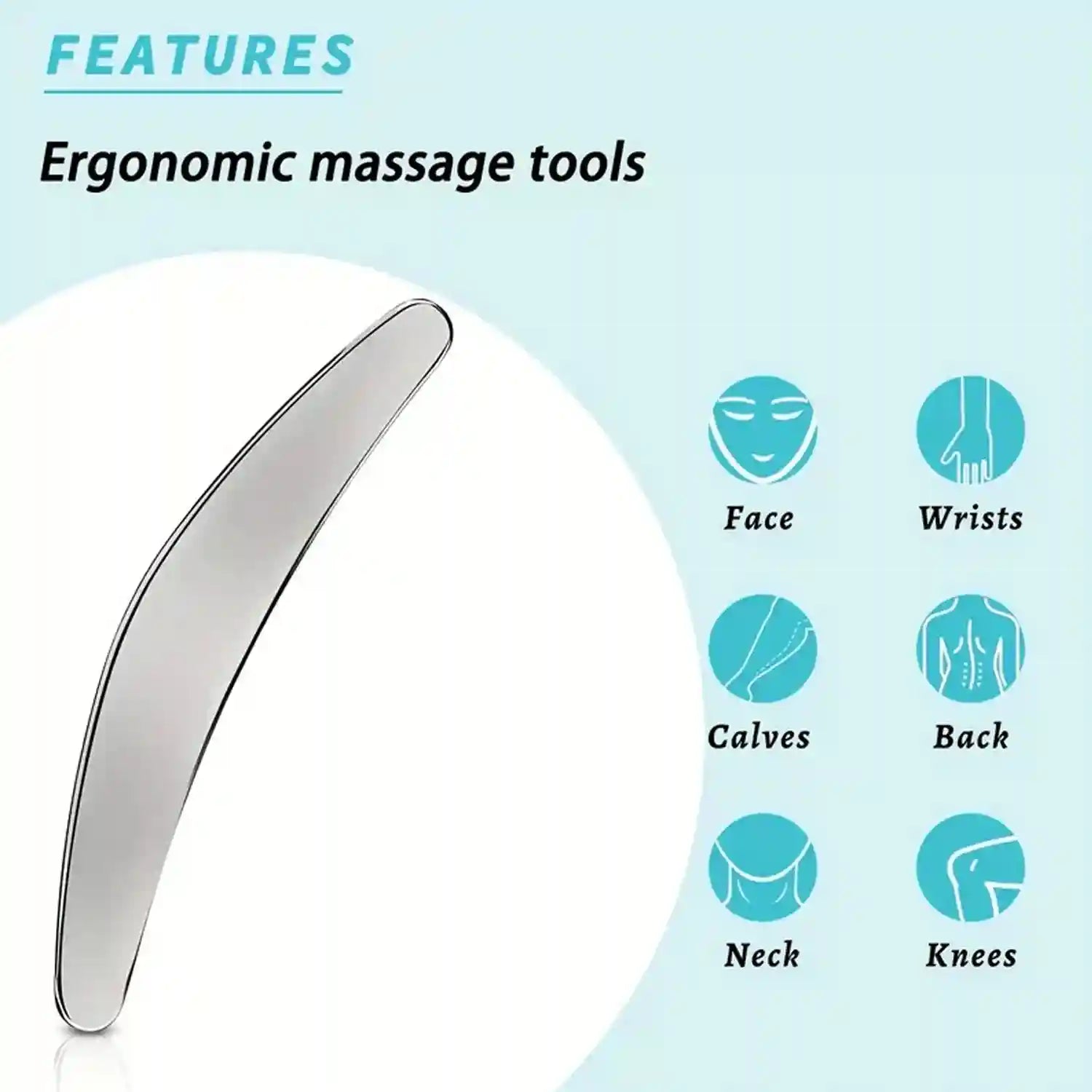 Stainless Steel Gua Sha Set - 3-Piece Muscle Relief & Scraper Tool Eye Massage Instrument Tidesmit