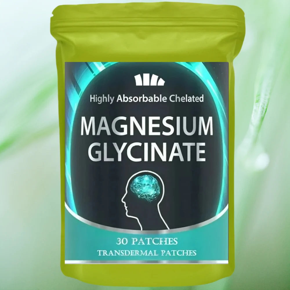 Magnesium Glycinate Transdermal Patches for Stress, Nerves, Sleep, Muscles, Metabolism 30 Patches