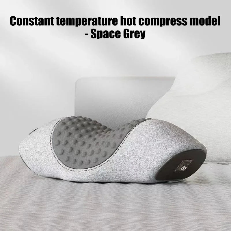 Neck Traction Pillow with Heat Vibration Massager | Tidesmit Massage Cushion RFJZZ-Space Gray Tidesmit