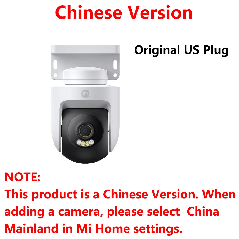 Smart outdoor PTZ security camera with bracket and Original US plug adapter
