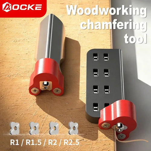 Manual wood edge banding trimmer tool with red blade housing and metal cutting blade