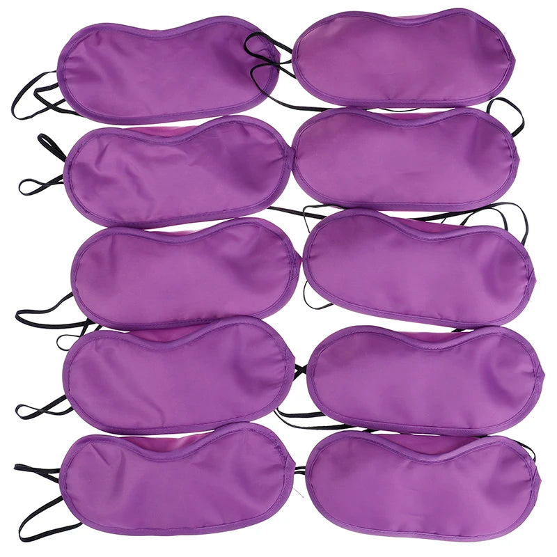 10Pcs Eye Cover Imitated Silk Sleep Eye Mask Sleeping Padded Eye Masks Shade Patch Women Men Blindfold Travel Sleepmasker