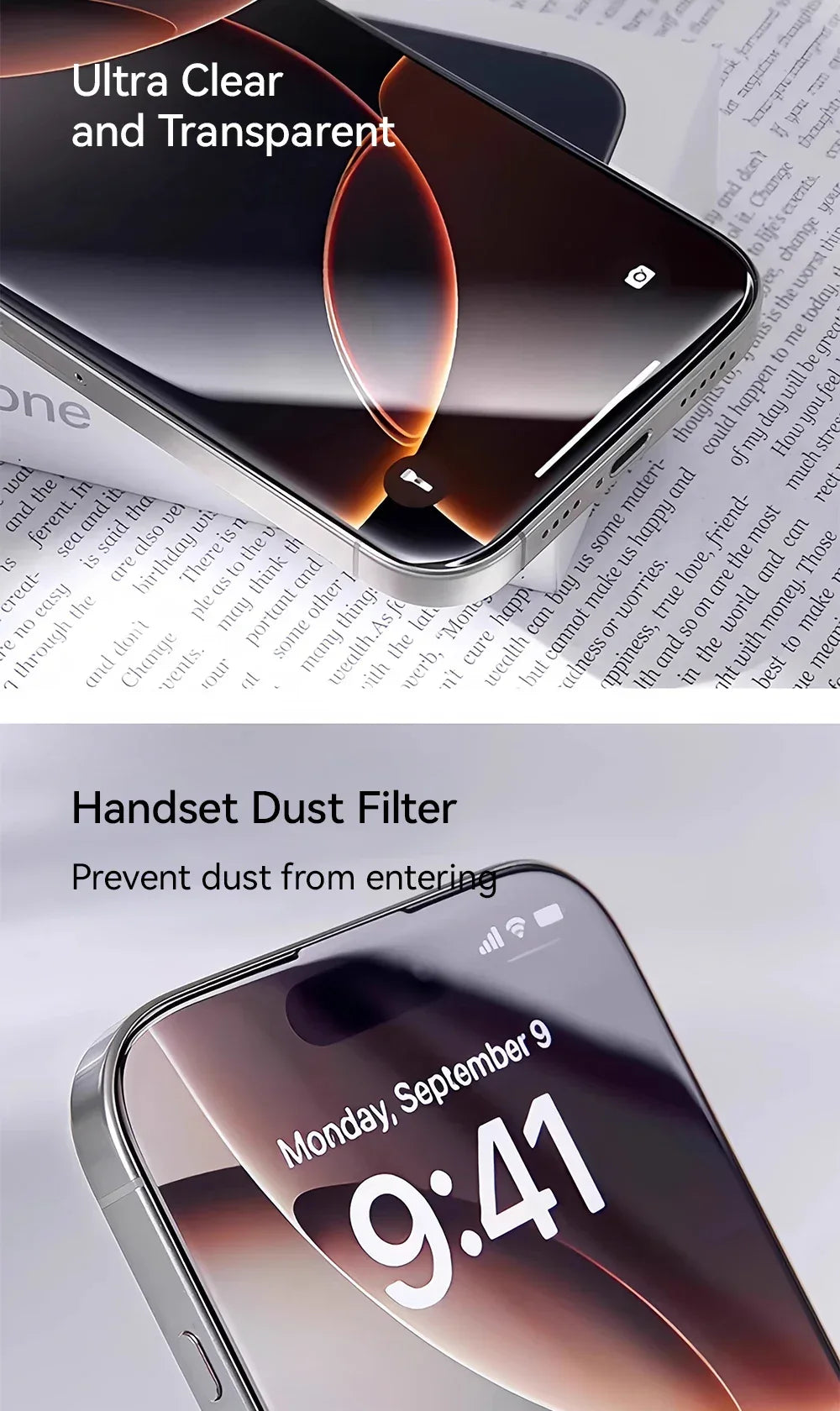 iPhone 17 Pro Max Screen Protector - HD Tempered Glass 9H Hardness Tidesmit