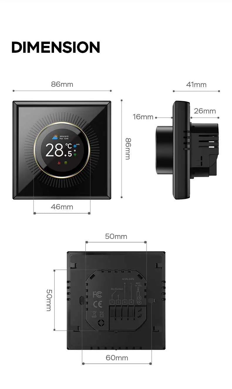 TUYA WiFi Smart Knob Thermostat  Floor Heating Water Gas Boiler Home Room Programmable Temperature Controller Alexa Google Home