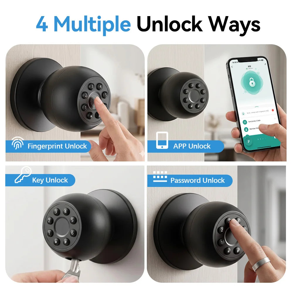 Tuya Smart Bluetooth Fingerprint Lock Smart Life Control Passcode Unlock Electronic Digit Home Intelligent Security System