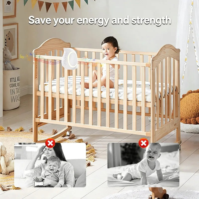 Portable Outdoor Baby Stroller Rocker with White Noise Wireless Bluetooth Sleep Aid Vibrating Soothing Music Night Light