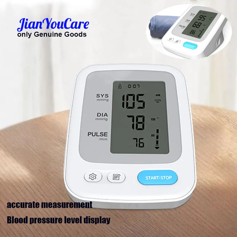 JianYouCare Portable Digital Upper Arm Blood Pressure Monitor Medical Tonometer Sphygmomanometer Heart Rate device Tensiometer