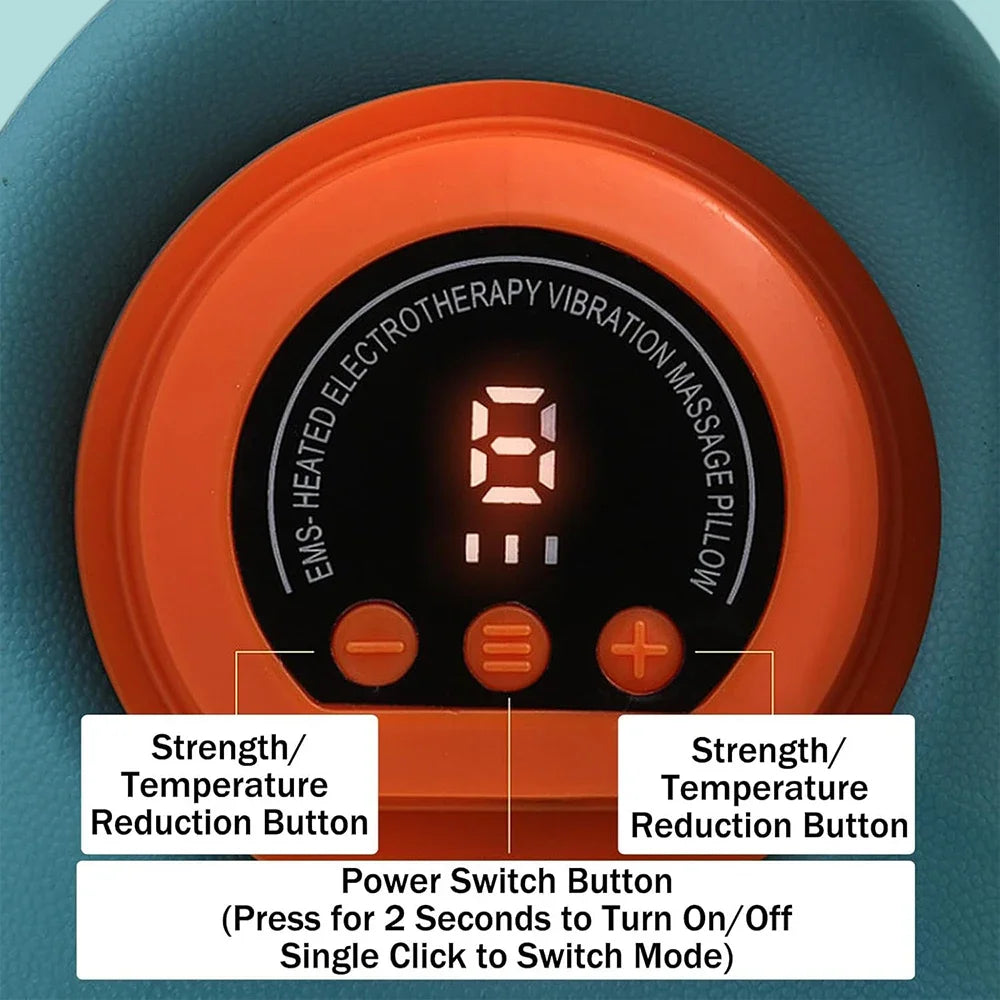 Electric Neck Massager Blue - Portable Cervical Traction Relief Tool Relaxation Treatment Tidesmit
