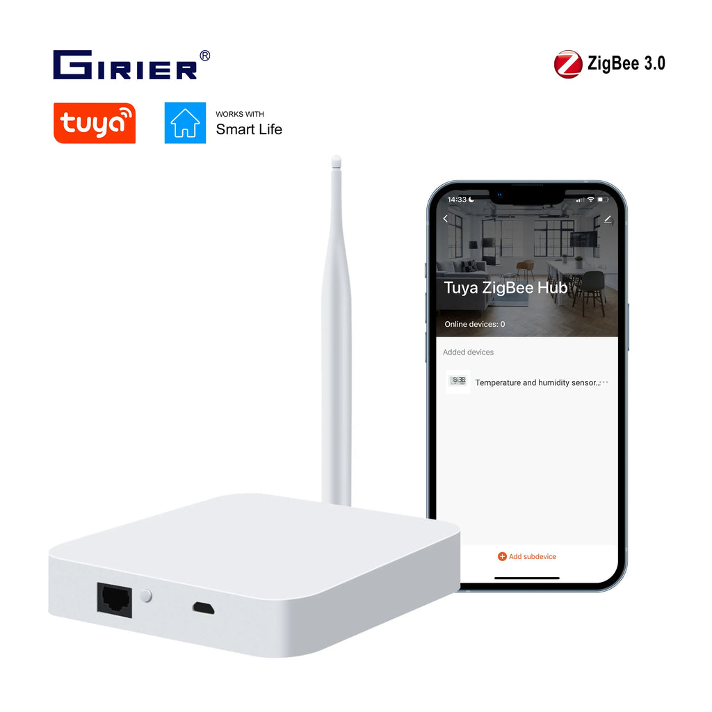 Tuya ZigBee Gateway Hub with Antenna for Smart Home Automation Tidesmit