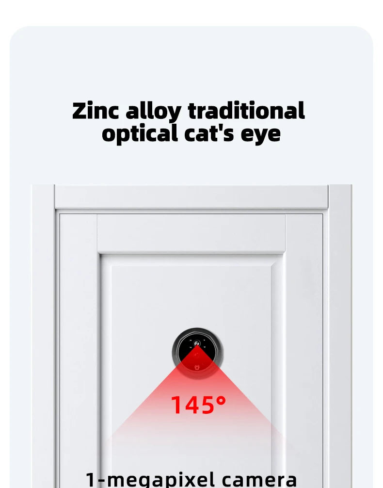 4.3 Inch HD Display Visual Peephole Video Doorbell 145 Degree Angel 1 Megapixel Camera PIR Motion Detection Night Vision Cat Eye