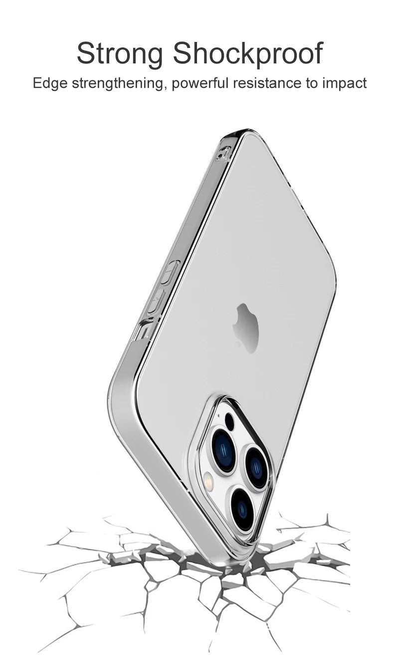 iPhone 15 Case Ultra Thin Clear Silicone Shock-Absorbing Cover Tidesmit